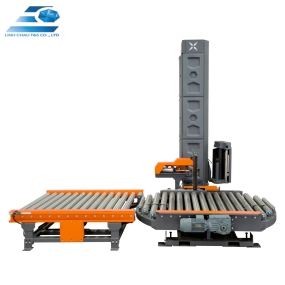 MÁY QUẤN MÀNG PALLET BÀN XOAY TỰ ĐỘNG TRÊN BĂNG TẢI 